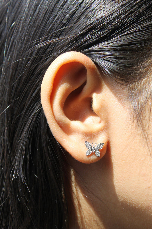 Diamond Butterfly Stud Earring