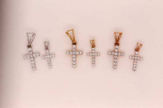 Diamond Cross Stud Pendant