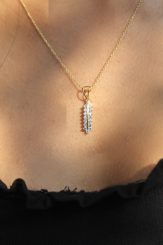 Diamond Feather Pendant