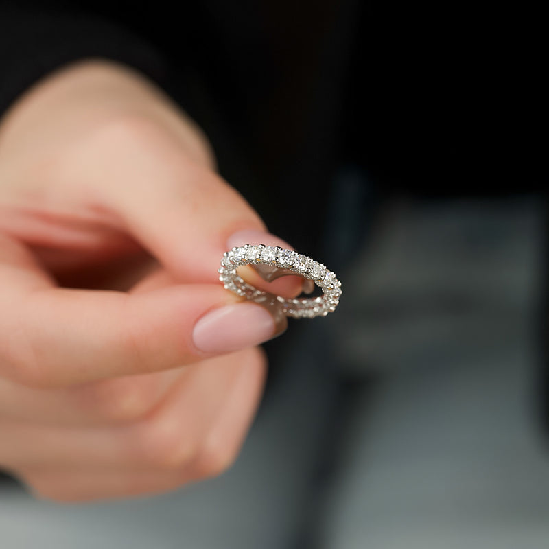 Diamond U Pave Prong Eternity Ring