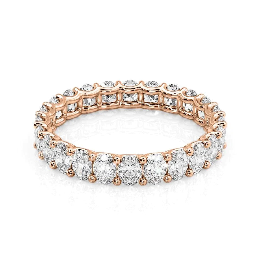 Oval Diamond U Prong Eternity Ring
