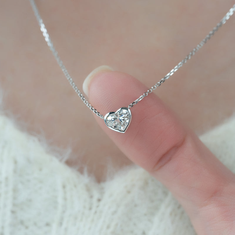 Heart Diamond Bezel Necklace