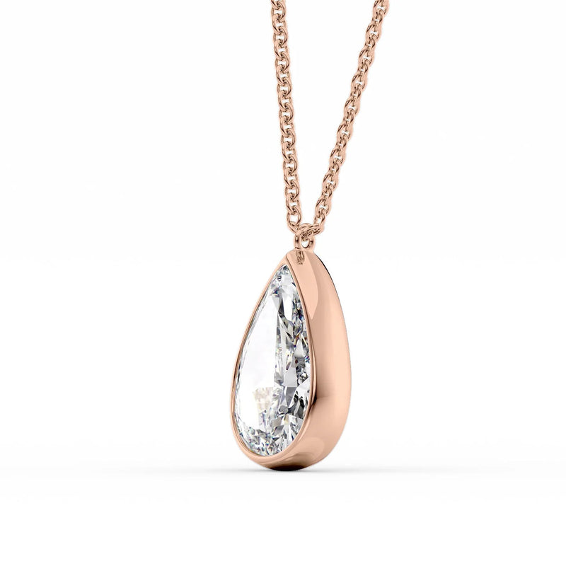 Pear Diamond Bezel Necklace