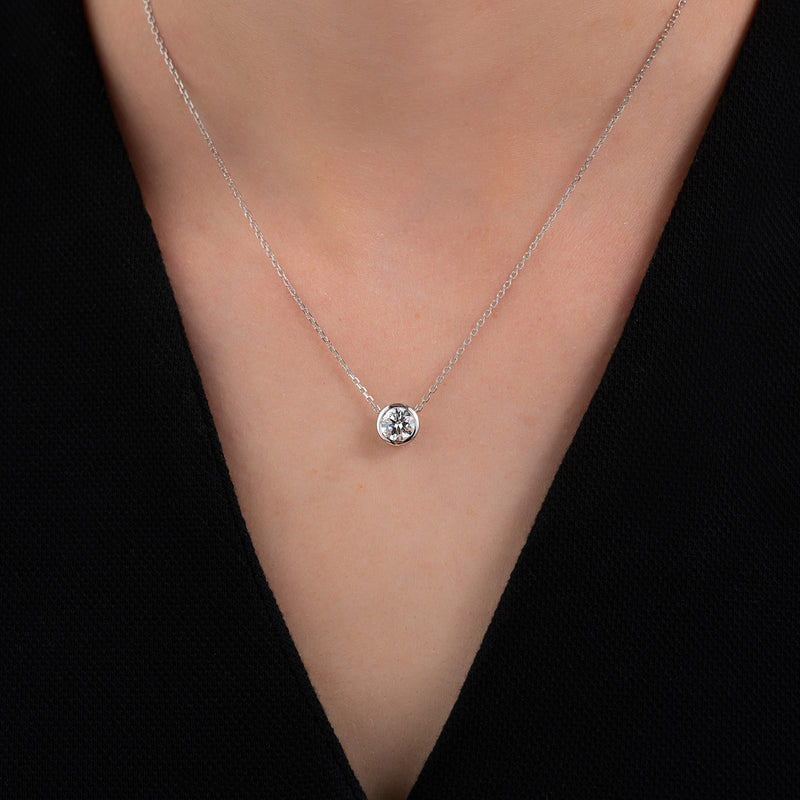 Lab Diamond Bezel Necklace