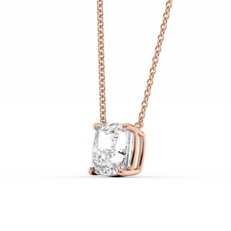 Cushion Diamond Solitaire Necklace