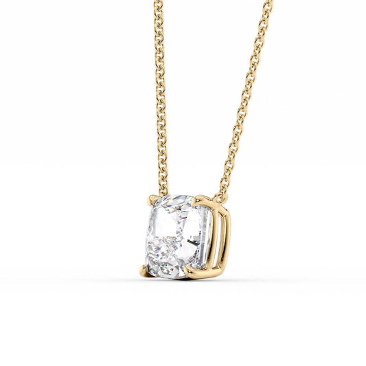Cushion Diamond Solitaire Necklace