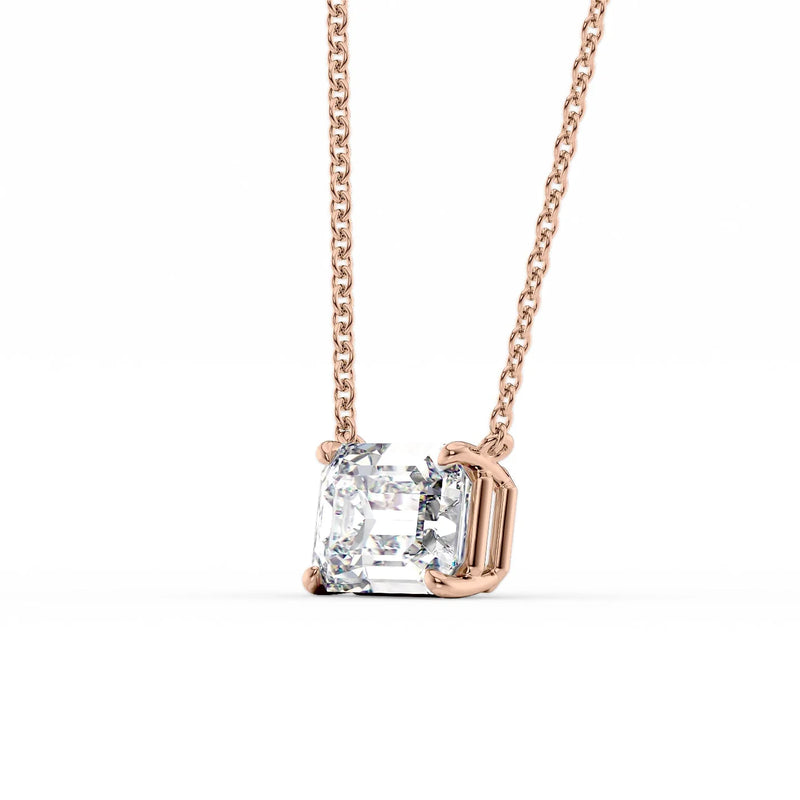 Emerald Diamond Solitaire Necklace