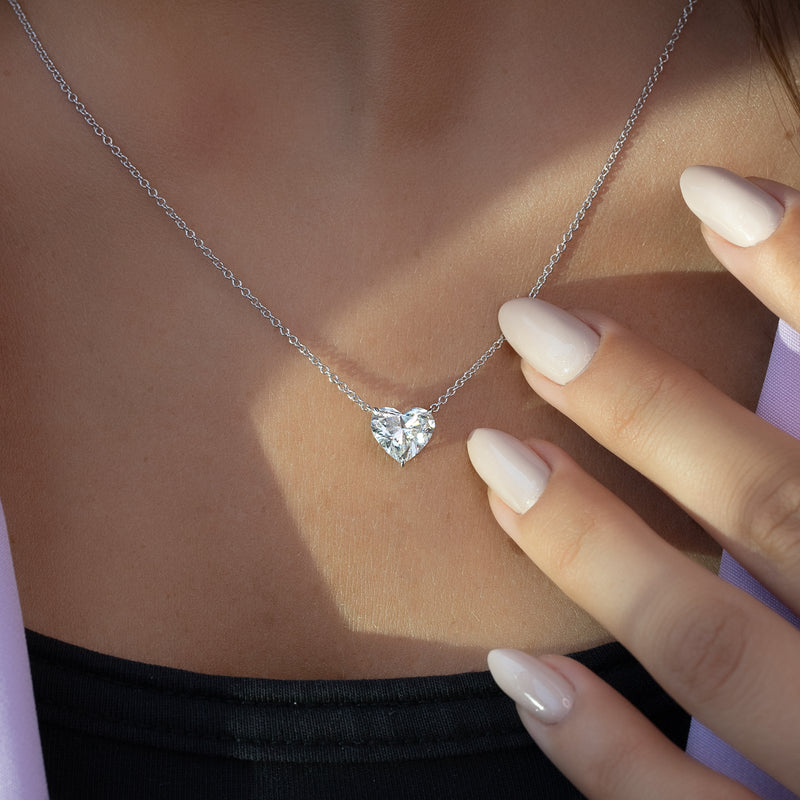 Heart Diamond Solitaire Necklace