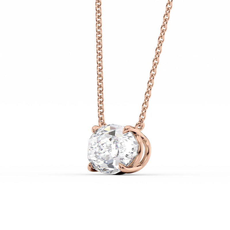 Oval Diamond Solitaire Necklace