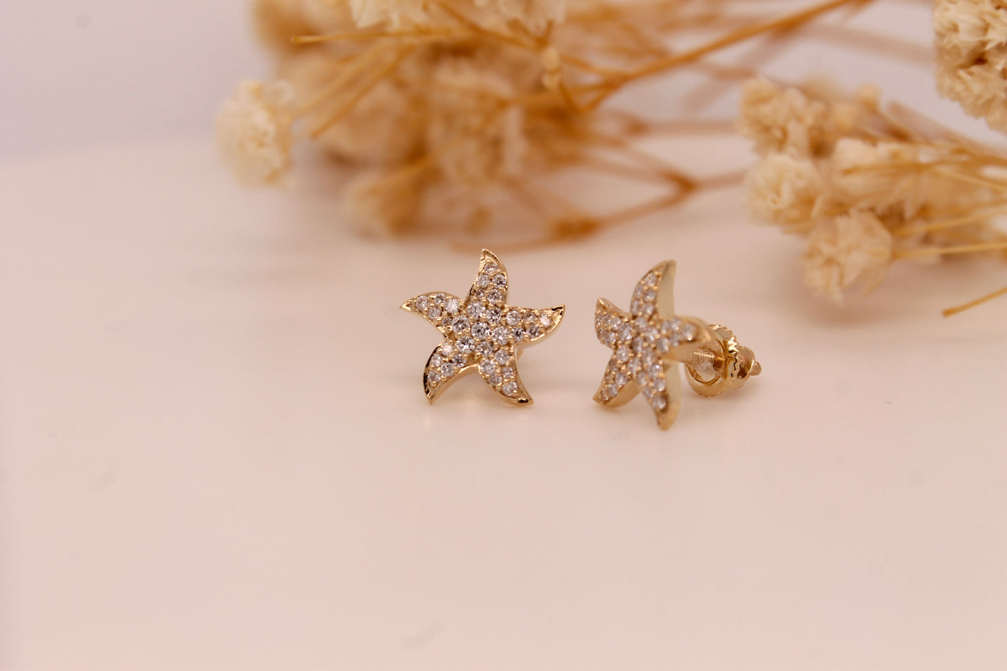 Diamond Starfish Earrings