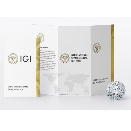 Bezel Stud Earrings IGI Certified