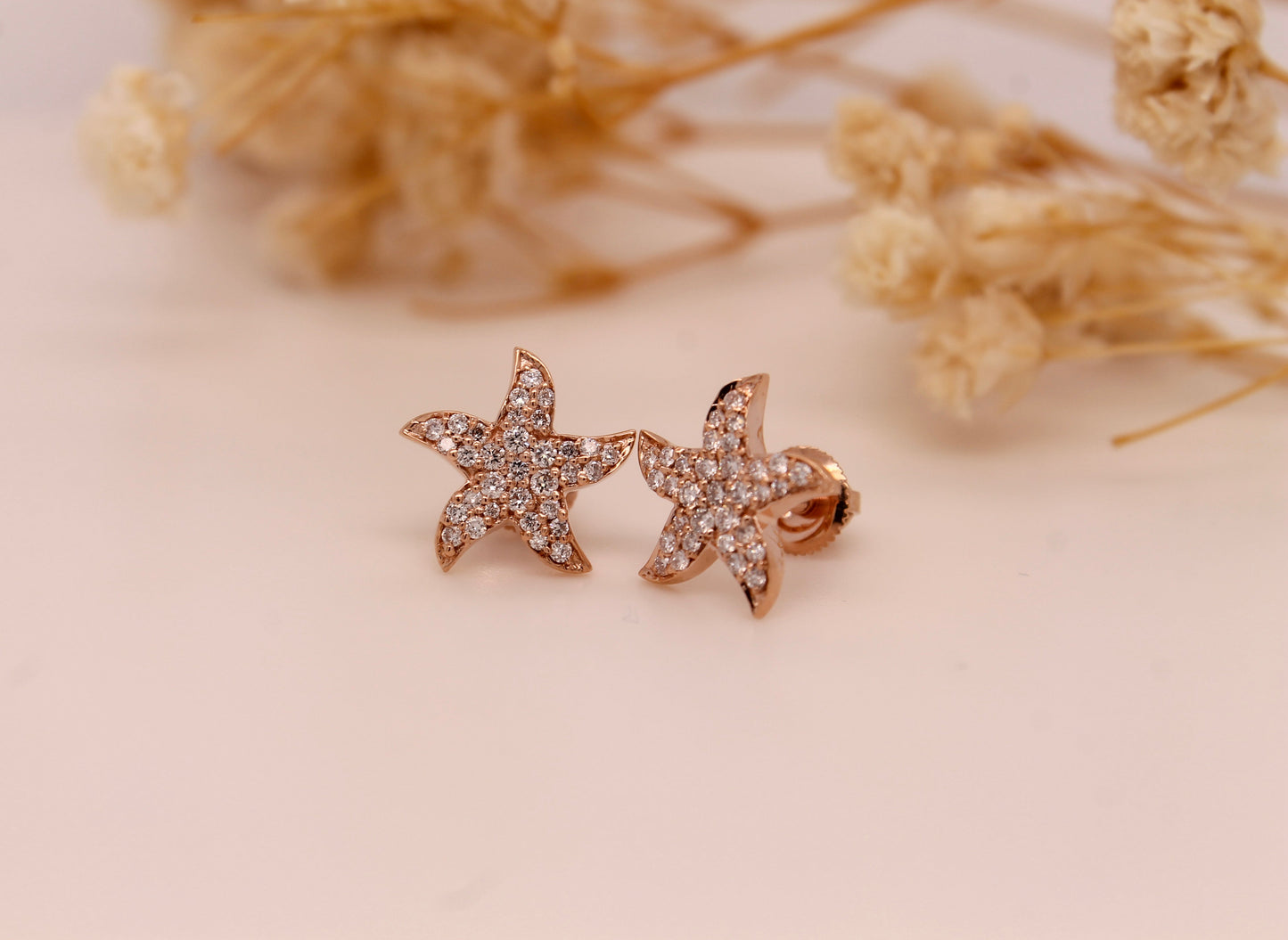 Diamond Starfish Earrings