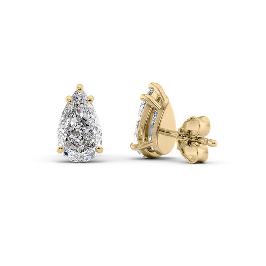Pear Lab Diamond Stud Earrings IGI Certified