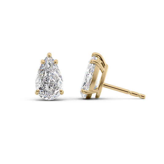 Pear Lab Diamond Stud Earrings IGI Certified