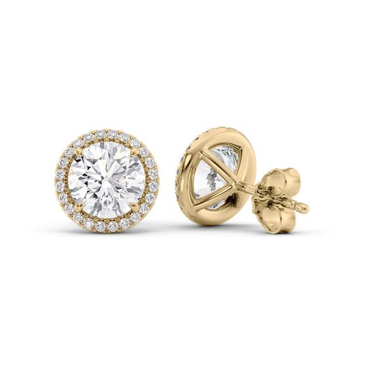 Lab Diamond Halo Stud Earrings