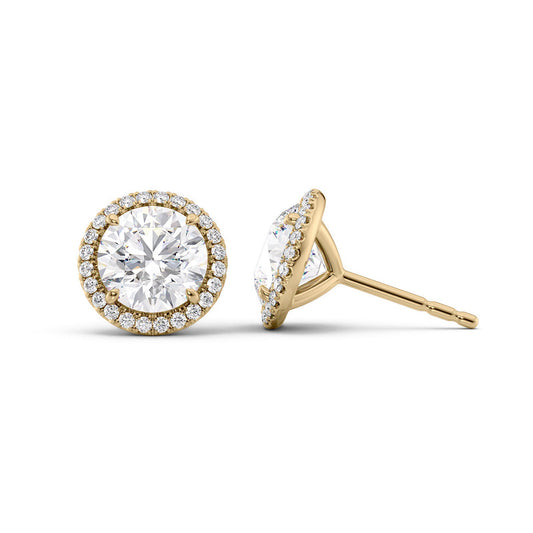 Lab Diamond Halo Stud Earrings