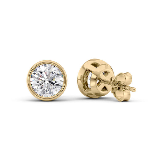 Bezel Stud Earrings IGI Certified