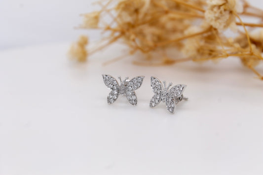 Diamond Butterfly Stud Earring