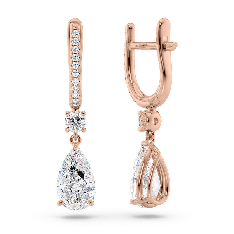 Pear Diamond Drop Earrings