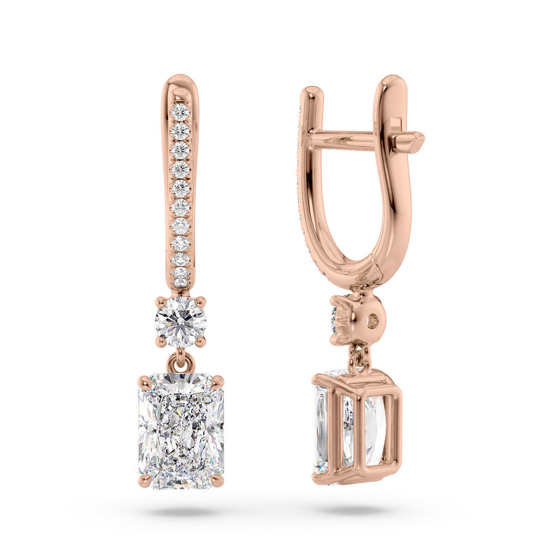 Radiant Diamond Drop Earrings