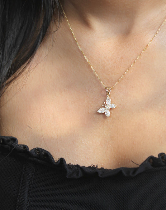 Diamond Butterfly Pendant