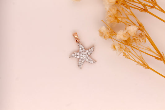 Diamond Starfish Pendant