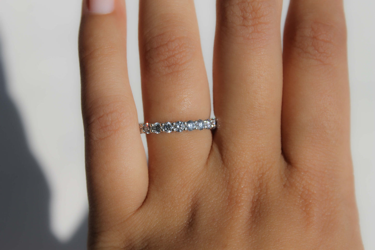 925 Silver CVD Diamond Eternity Band