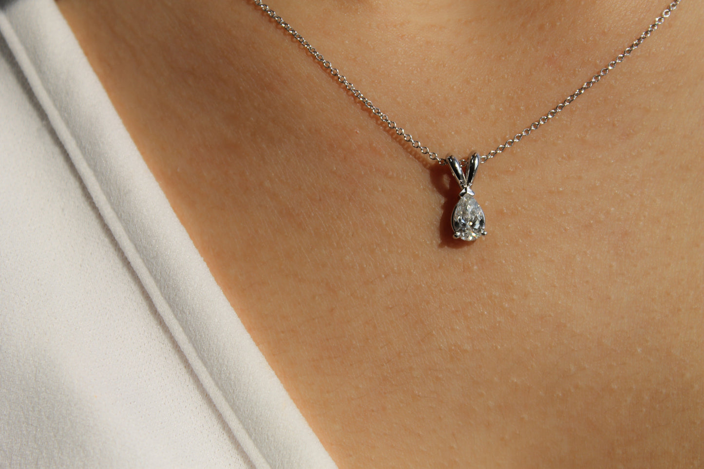 Pear shaped Lab Diamond Necklace