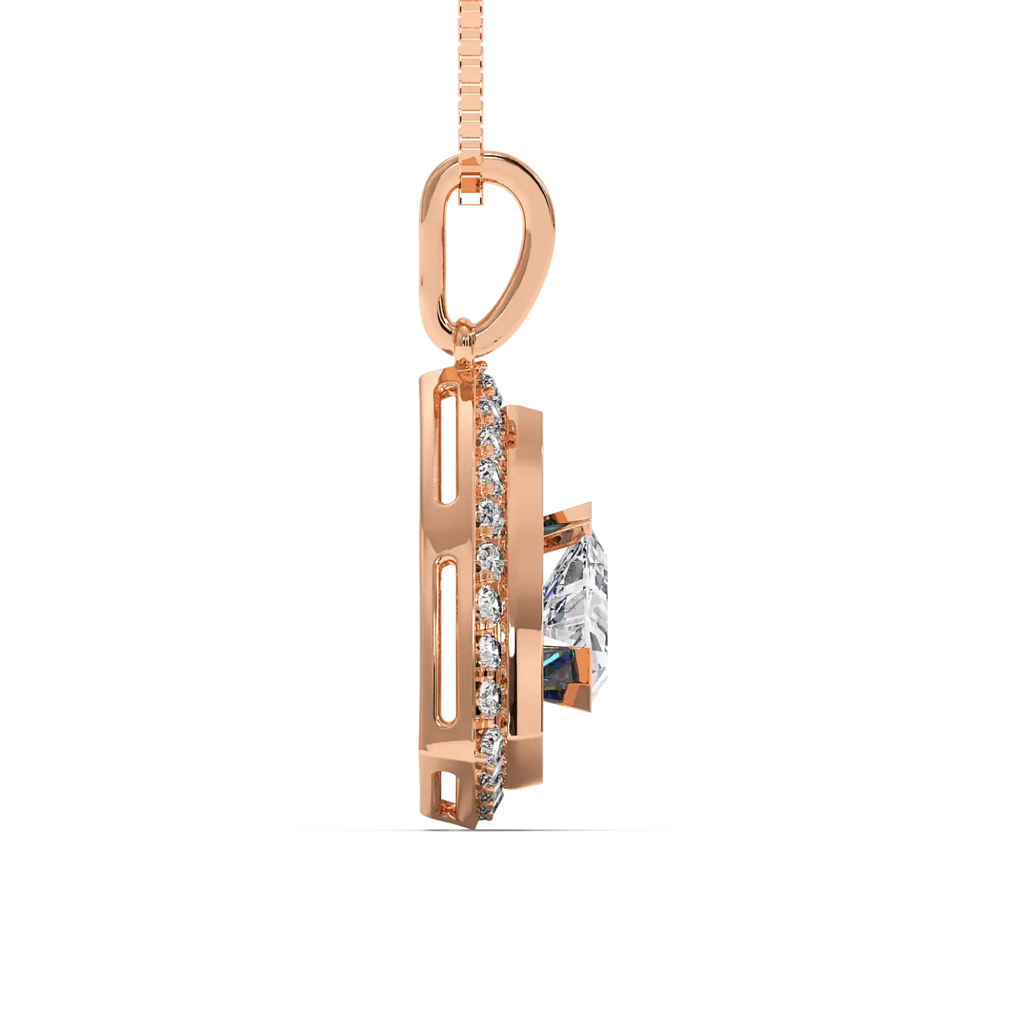 Azure Trillion Halo Pendant