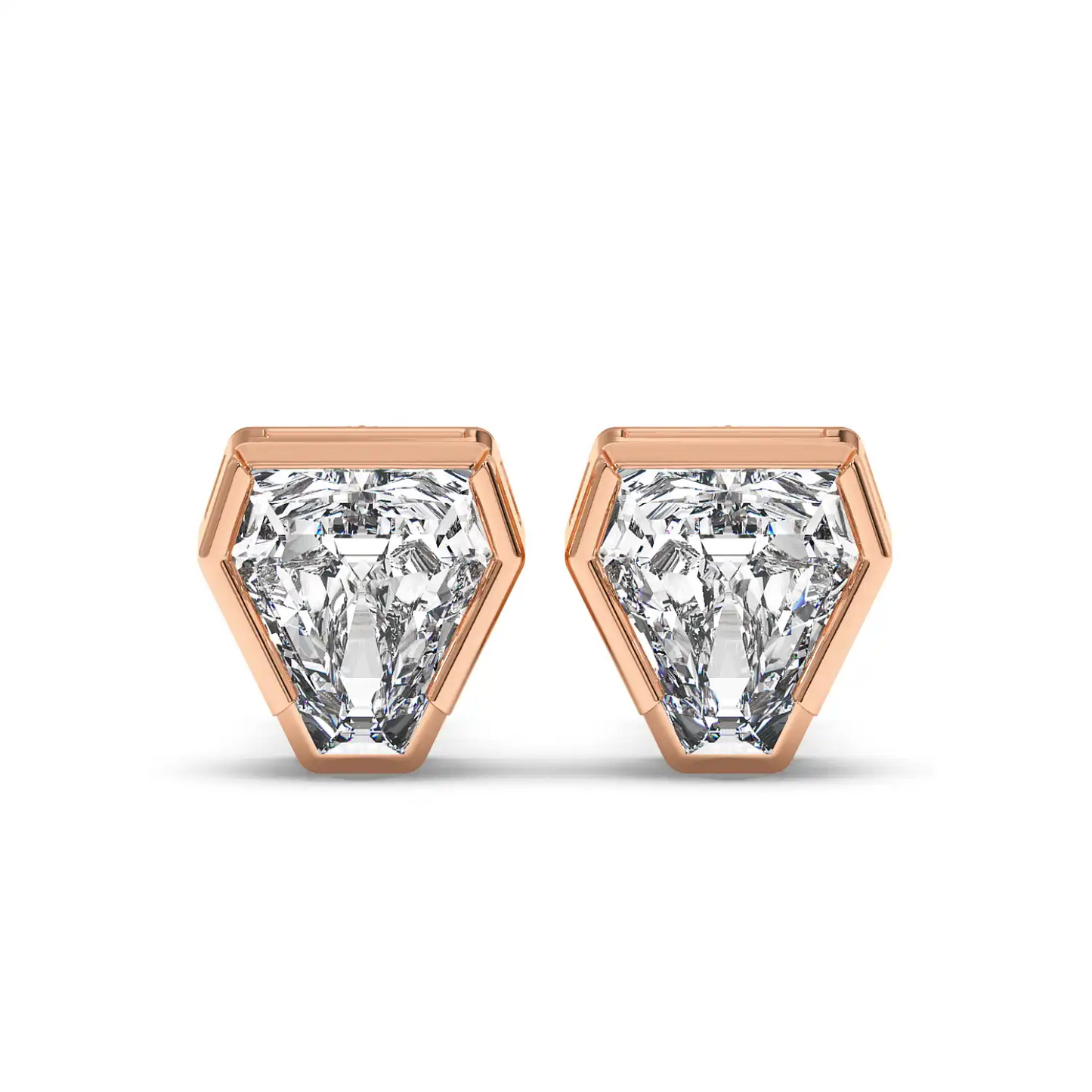 Bezel Coffin Stud Earring