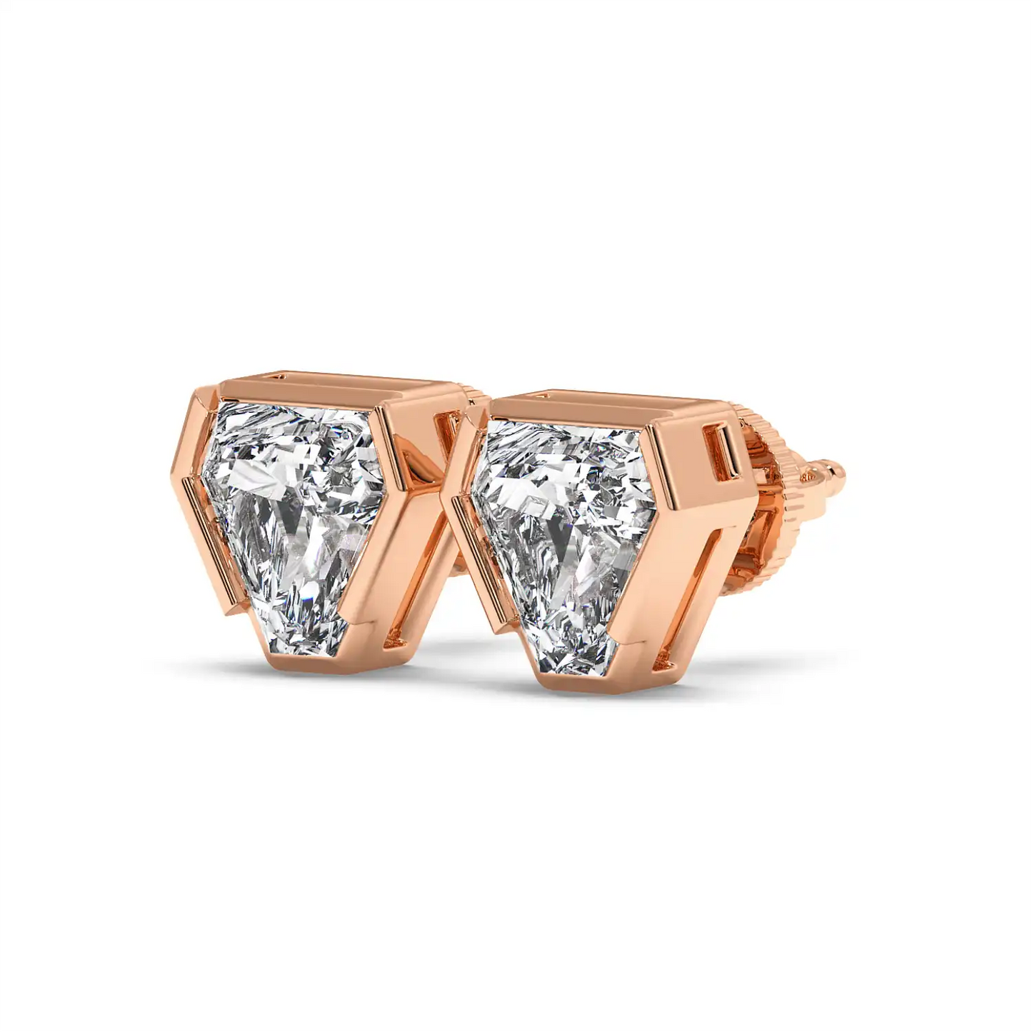 Bezel Coffin Stud Earring