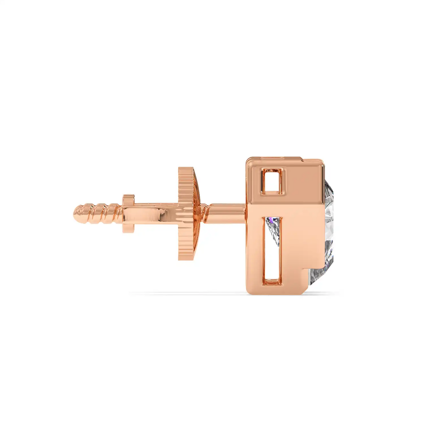 Bezel Coffin Stud Earring