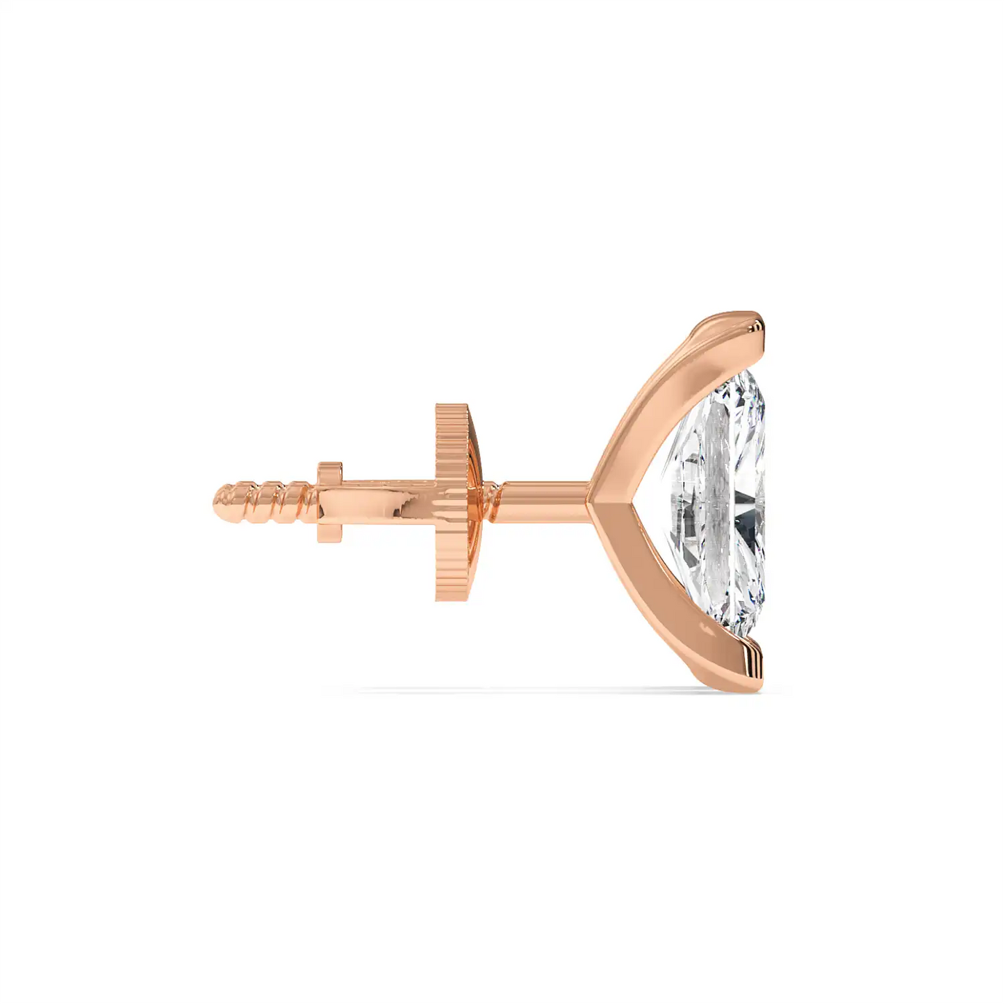 Half Bezel Radiant Stud Earring