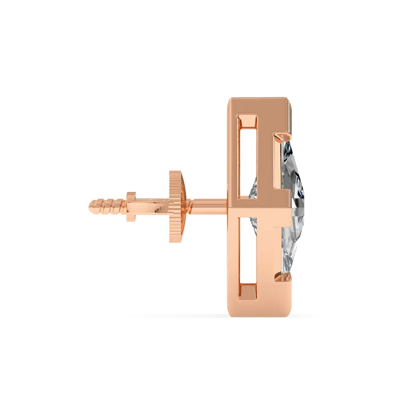 Bezel Lozenge Stud Earring