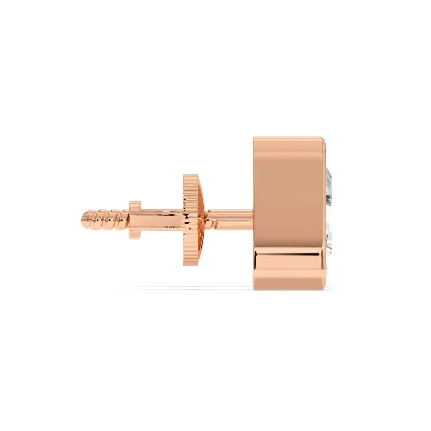 Bezel Trillion Stud Earring