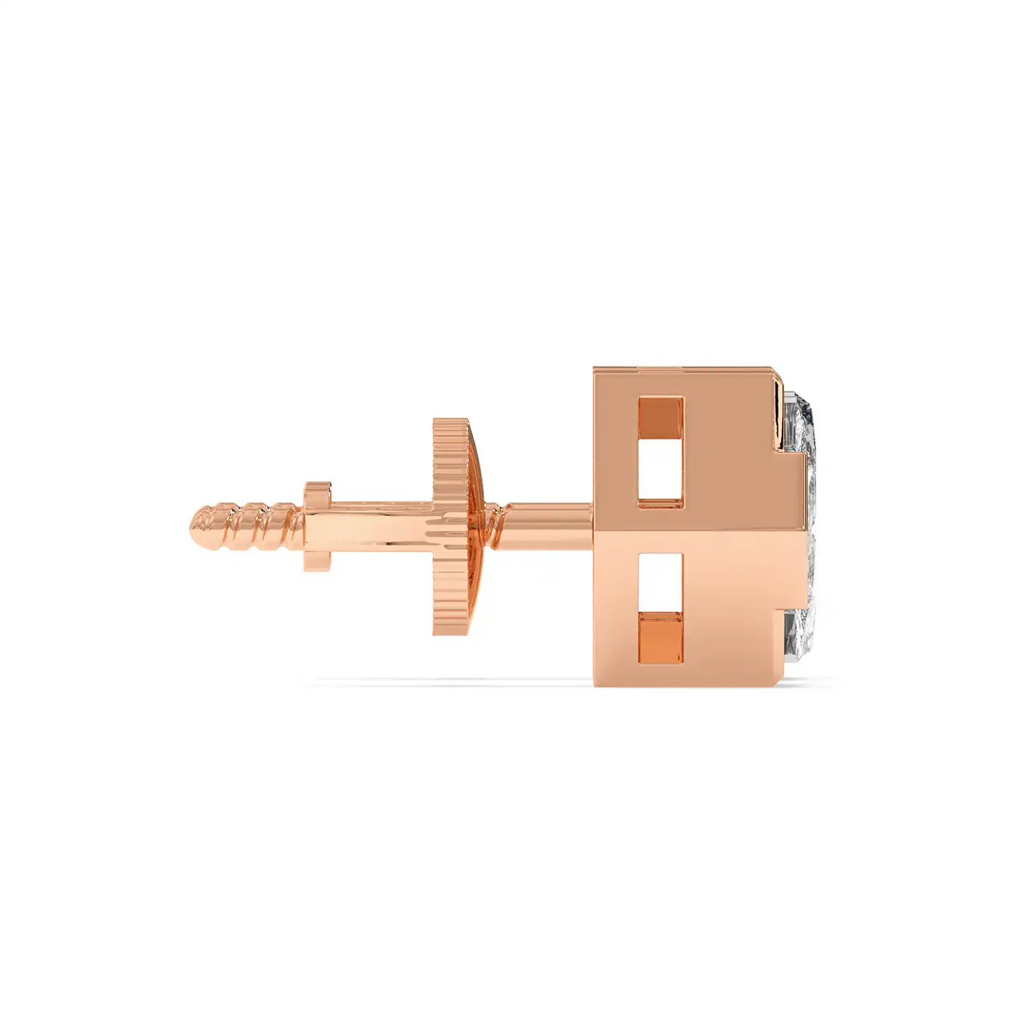 Bezel Hexagon Stud Earring