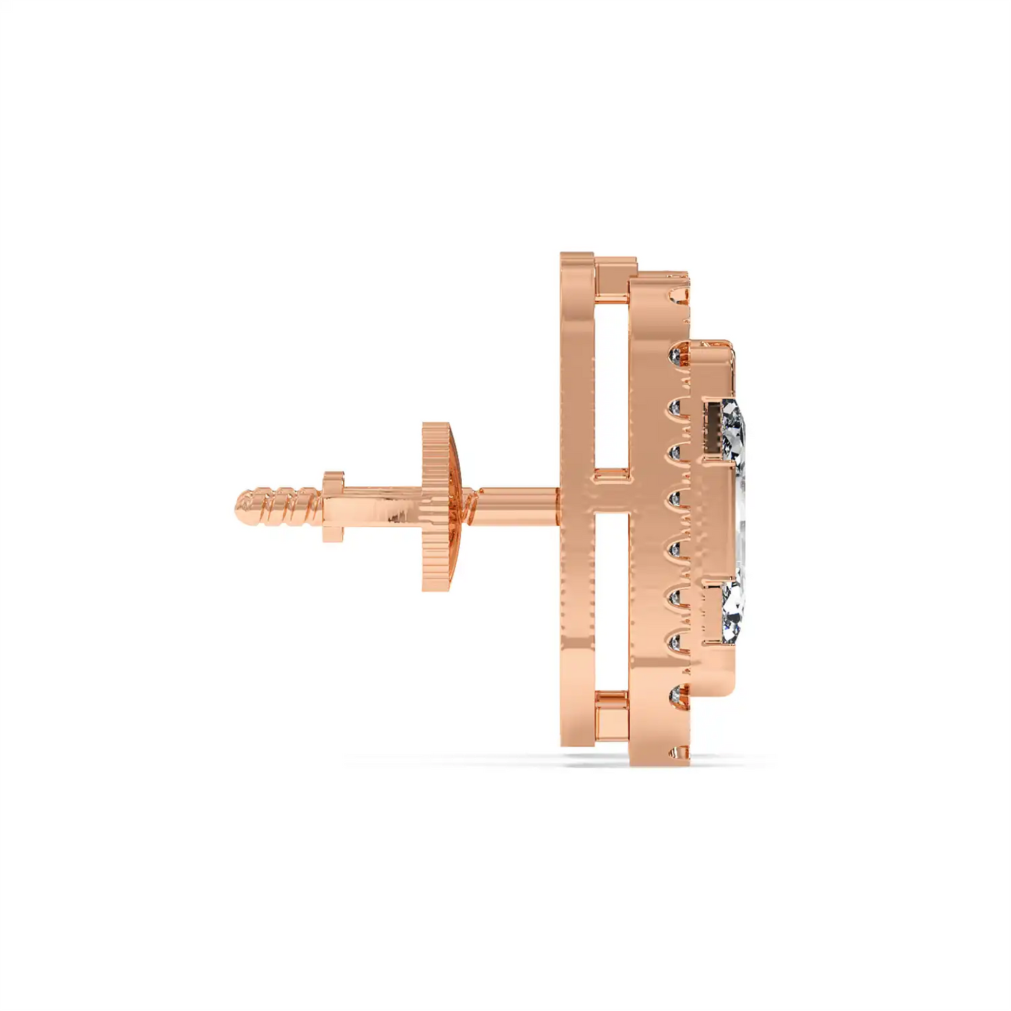 Halo Halfmoon Stud Earring