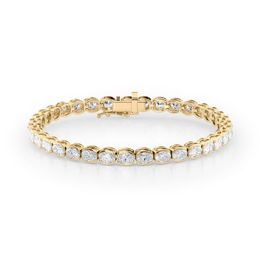 East West Half Bezel Oval Tennis Bracelet