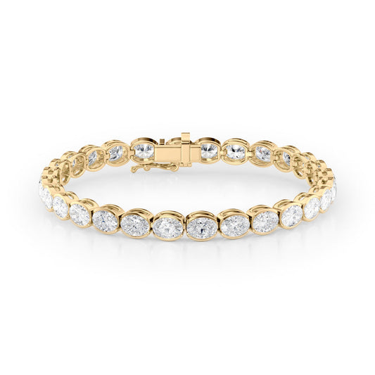 East West Half Bezel Oval Tennis Bracelet