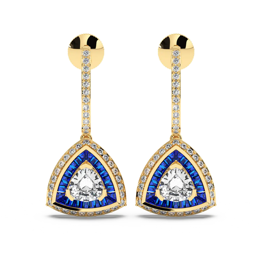 Azure Trillion Drop Earrings