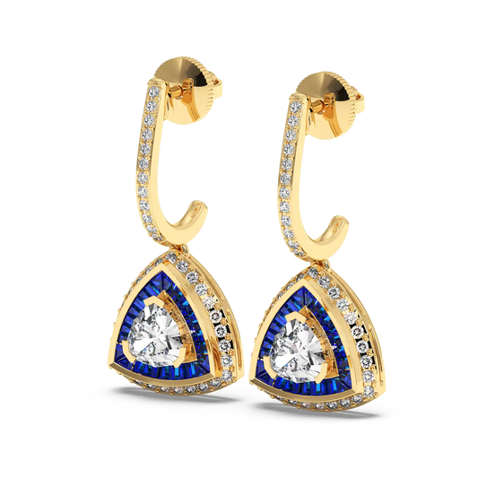 Azure Trillion Drop Earrings