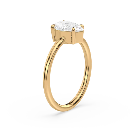 Solitaire Pear Ring