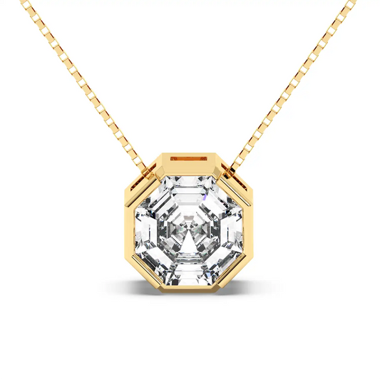 Bezel set Octagon Pendant Necklace