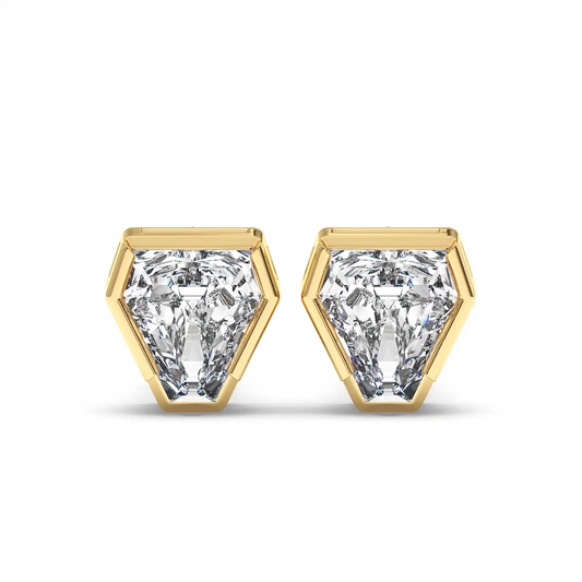 Bezel Coffin Stud Earring