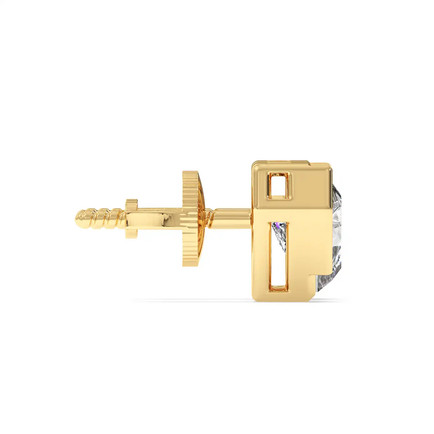 Bezel Coffin Stud Earring