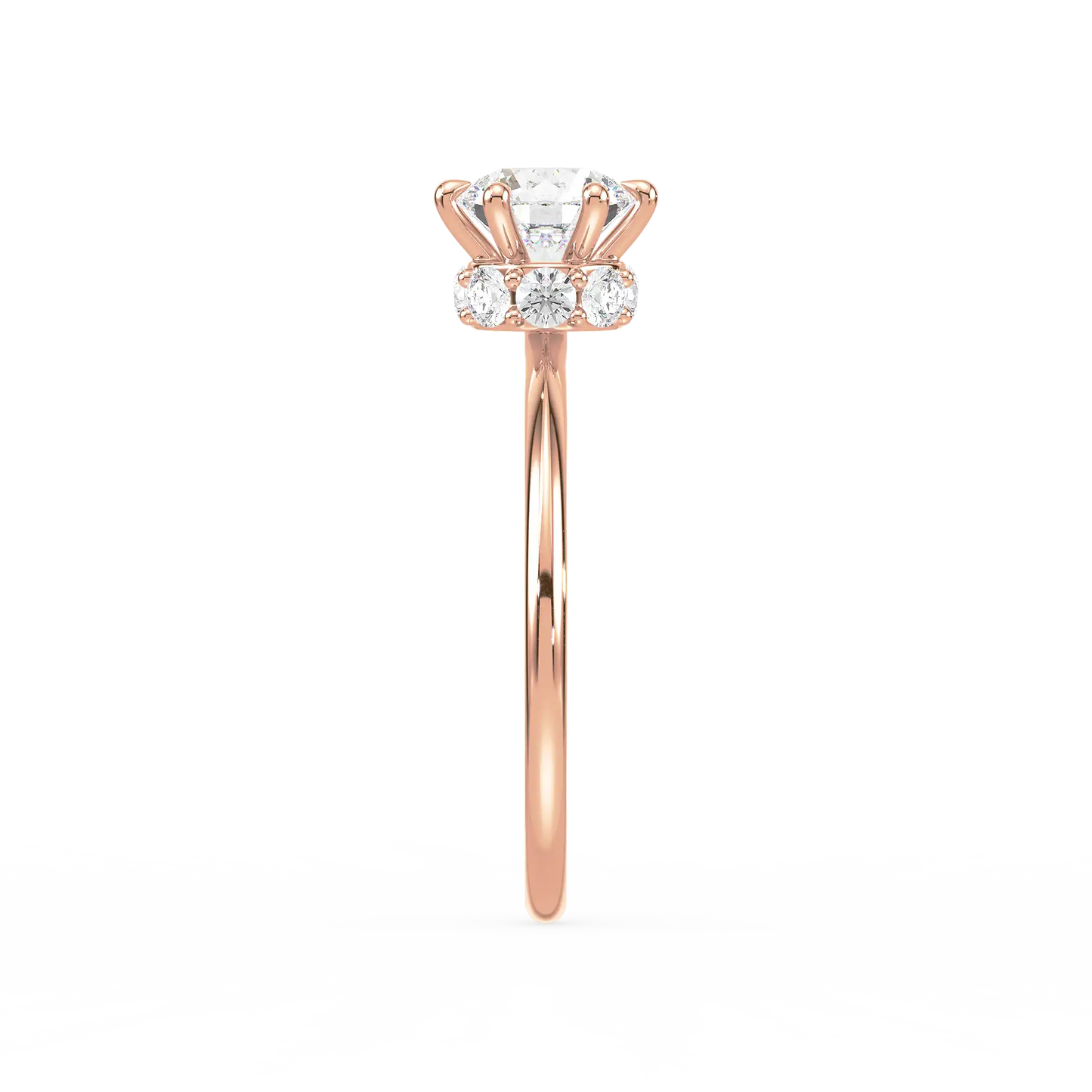 6-Prong Hidden Halo Solitaire Ring