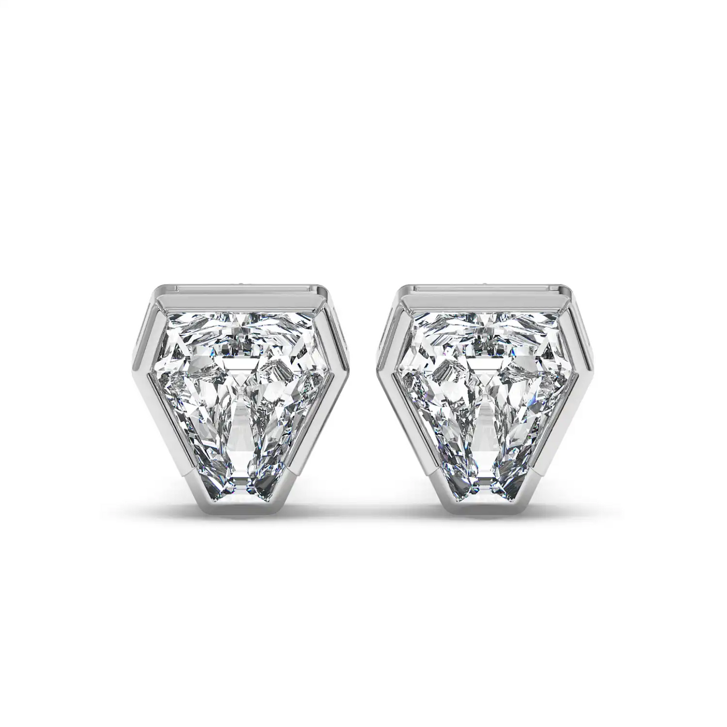 Bezel Coffin Stud Earring