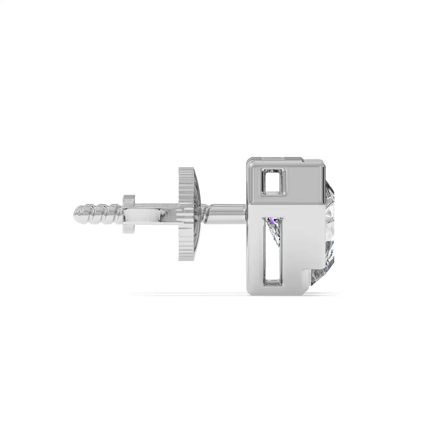 Bezel Coffin Stud Earring