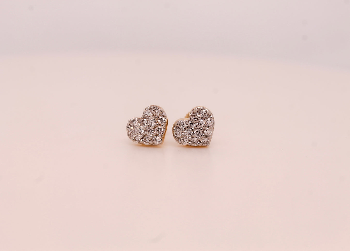 Diamond Fancy Heart Stud Earrings
