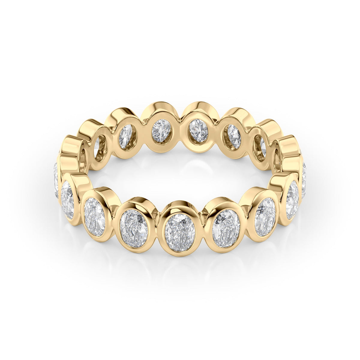Oval Diamond Bezel Eternity Ring